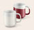 Kaffeebecher, 2er Set weiß/ berry