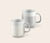 Kaffeebecher, 2er Set weiß/ grau