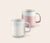 Kaffeebecher, 2er Set weiß/ rosa