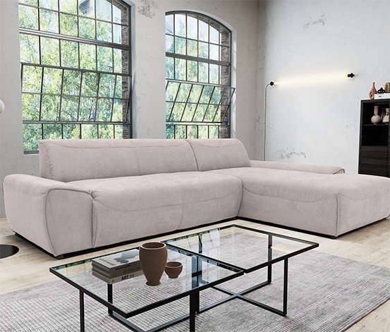Frenzy Ecksofa mit Sitztiefenverstellung taupe online bestellen