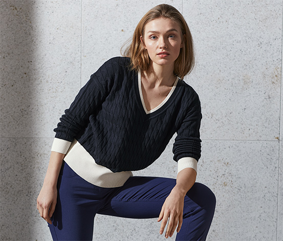 Pullover mit V-Ausschnitt