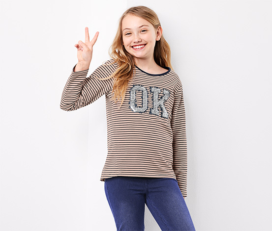 Langarmshirt mit Wendepailletten