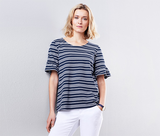 Jerseyshirt mit Volantärmeln