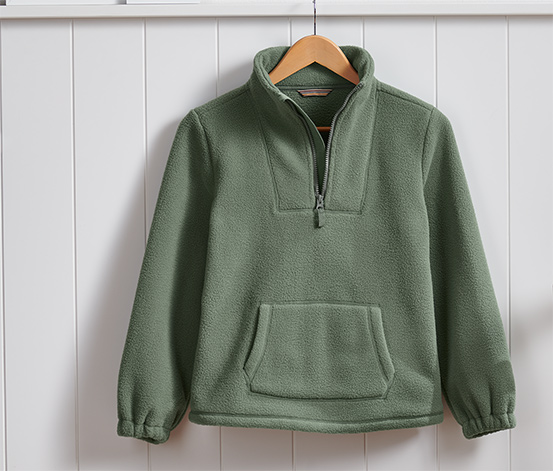Kuschelfleece-Sweatshirt, olivgrün