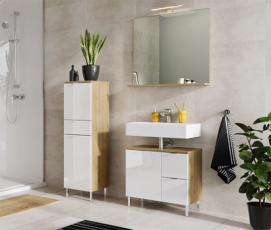 Waschbecken-Unterschrank »GW-Mauresa«, Eichen-Nachbildung-weiß