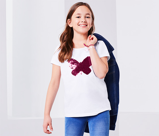 T-Shirt mit Wendepailletten