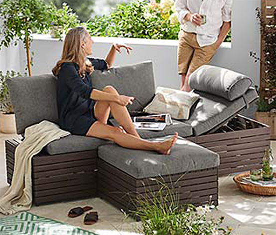 Sofa-Liege »Tinus« mit Relax-Komfort-Kissen, schwarz