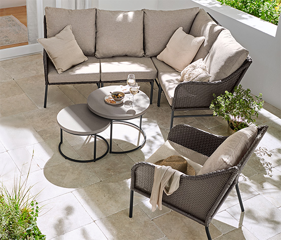 Loungesessel mit Polyrattangeflecht