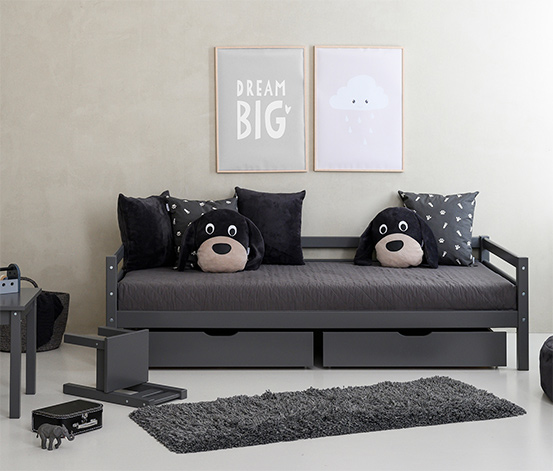 Kinderbett »BASIC« mit passenden Schubladen ca. 90 x 200 cm schwarz online bestellen