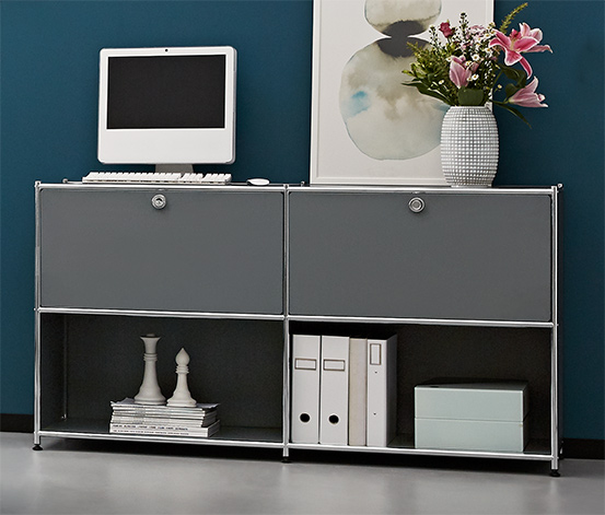 MetallSideboard mit 2 versetzbaren Klappenfächern online