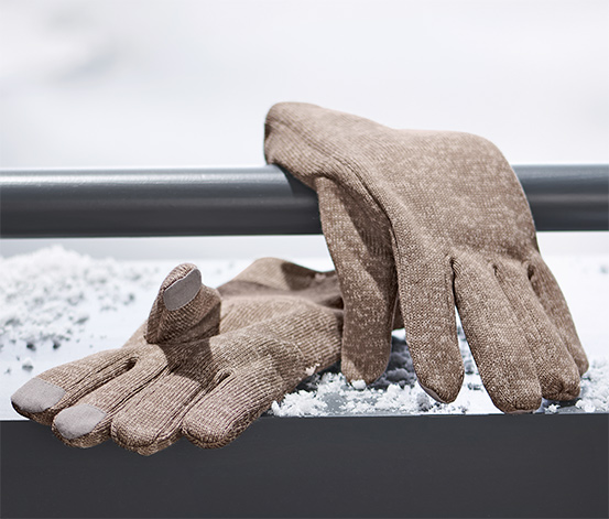 Strickfleece-Handschuhe, braun