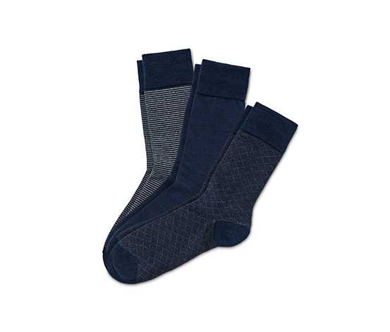3 Paar Merino-Socken, gestreift