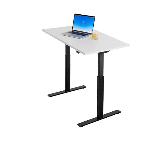 Topstar-Schreibtisch, elektrisch höhenverstellbar, ca. 120 x 60 cm, Gestell schwarz, Tischplatte weiß