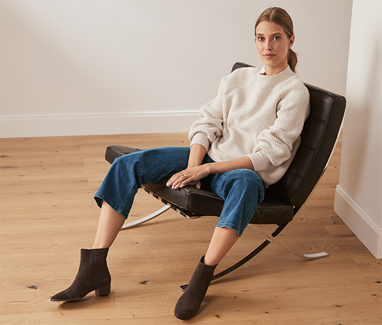 Stiefelette aus chromfrei gegerbtem Veloursleder online bestellen