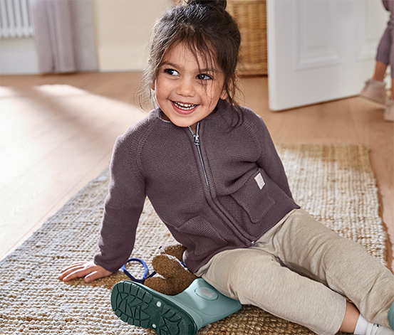 Baumwoll-Strickjacke auberginefarben online bestellen