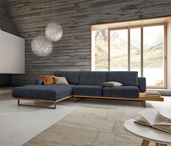 Ecksofa »Helsinki« von ADA AUSTRIA premium links blau-grau online bestellen