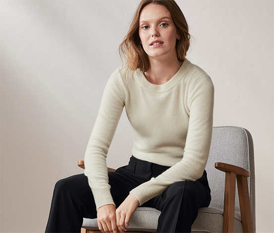 Cashmere-Pullover ecru online bestellen