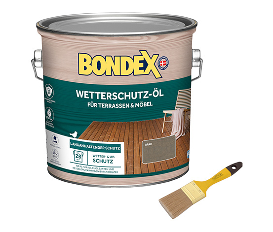 Bondex Wetterschutz-Öl, 2,5 l, grau