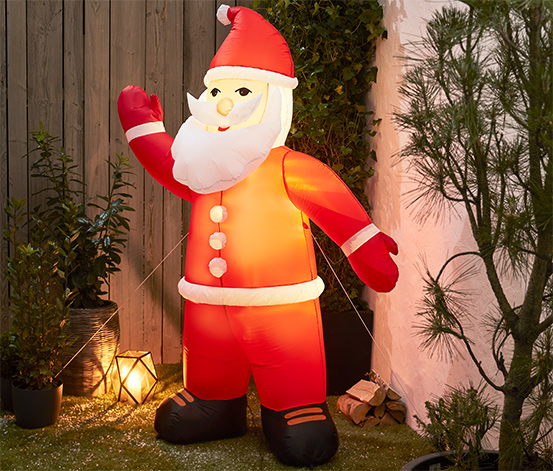 *For X-Mas*: LED-Weihnachtsmann aus Kunststoff, aufblasbar