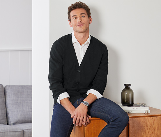 Merino-Cardigan schwarz online bestellen