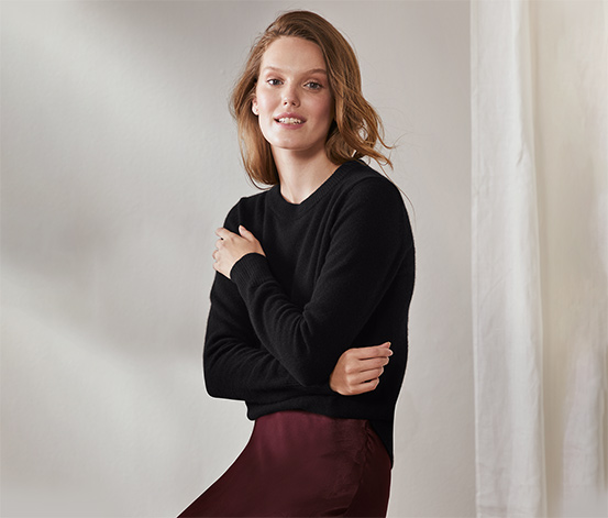 Cashmere-Pullover, schwarz 