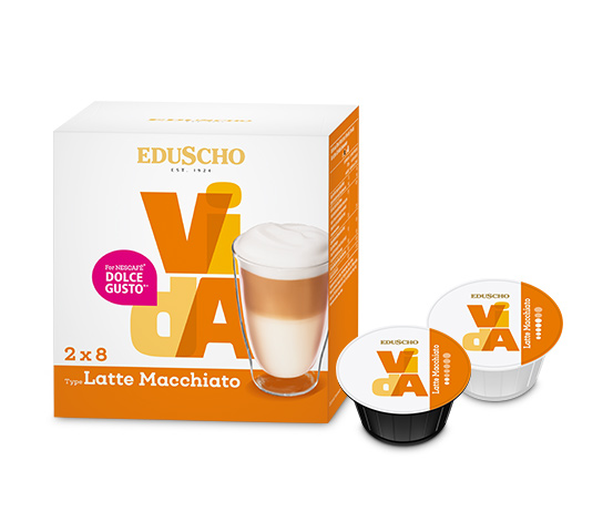 EDUSCHO VidA Latte Macchiato – 2x 8 Kapseln (16 Kapseln)