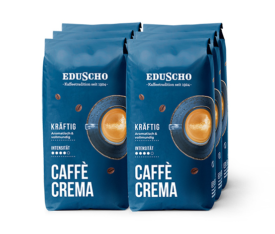 Eduscho Caffè Crema Kräftig - 6x 1 kg Ganze Bohne