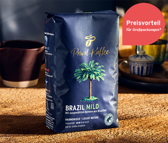 Privat Kaffee Brazil Mild - 6x 500 g Ganze Bohne