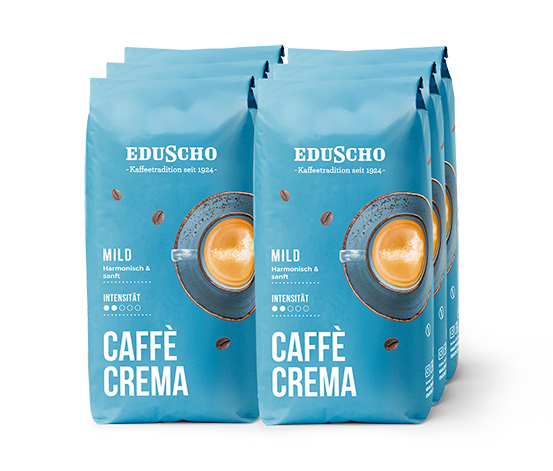 Eduscho Caffè Crema Mild -  6x 1 kg Ganze Bohne