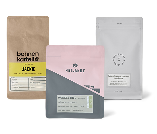 Bestseller Filterkaffee Probierset des Monats - 3x 250 g Ganze Bohne