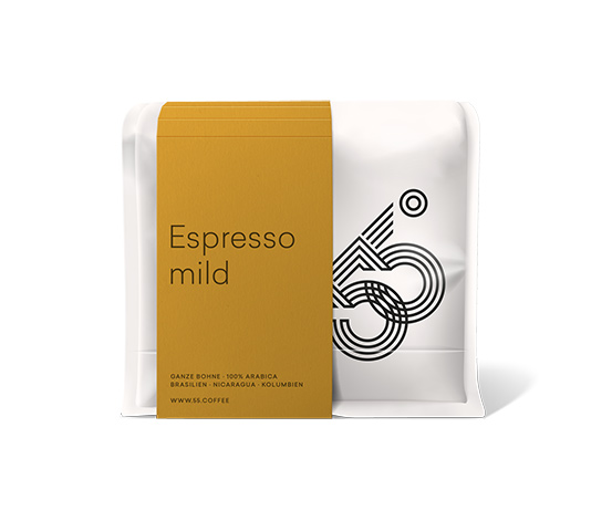 55 Degrees - Espresso mild - 250 g Ganze Bohne