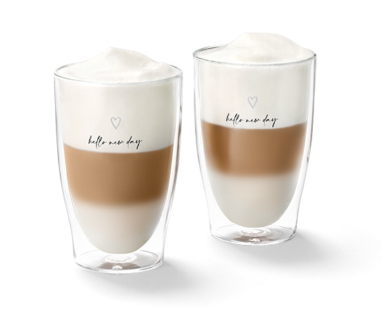 Latte Macchiato Gläser, bedruckt, Herzchen