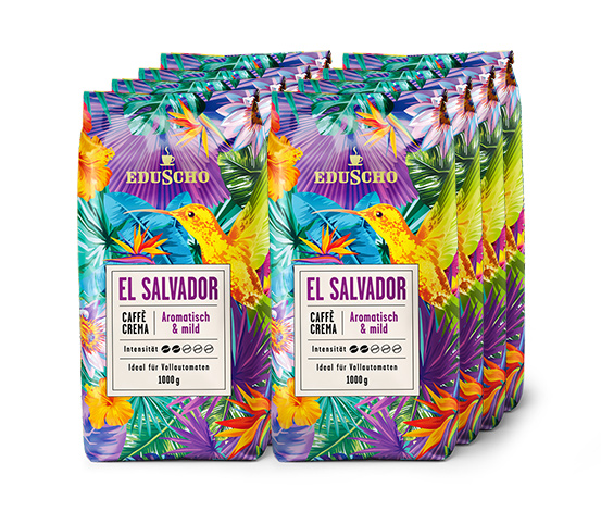 Eduscho Caffè Crema El Salvador - 8x 1 kg Ganze Bohne