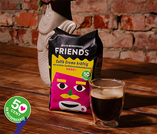 BEANS BROTHERS FRIENDS Caffè Crema Kräftig - 500 g Ganze Bohne