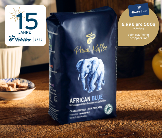 Privat Kaffee African Blue – 6x 500 g  Ganze Bohne