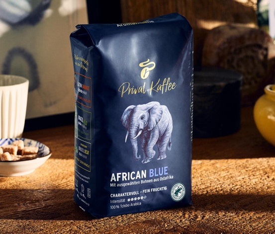 Privat Kaffee African Blue – 6x 500 g  Ganze Bohne