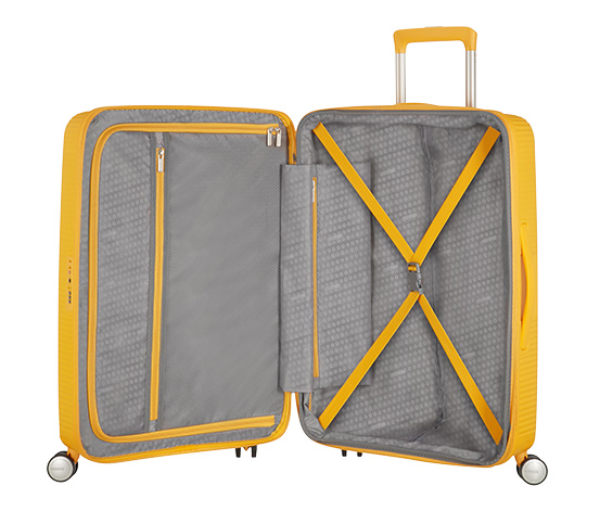 American Tourister 666597 TSA Tchibo »Soundbox« online bestellen olden yellow EXP, Spinner Hartschalen-Koffer bei 67/24