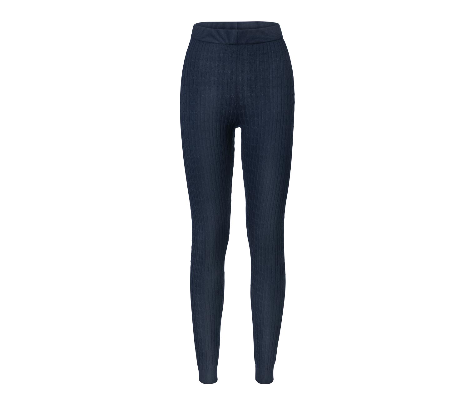 Thumbnail - Tchibo - Strickleggings mit Zopfmuster - Damen - Gr. M - dunkelblau