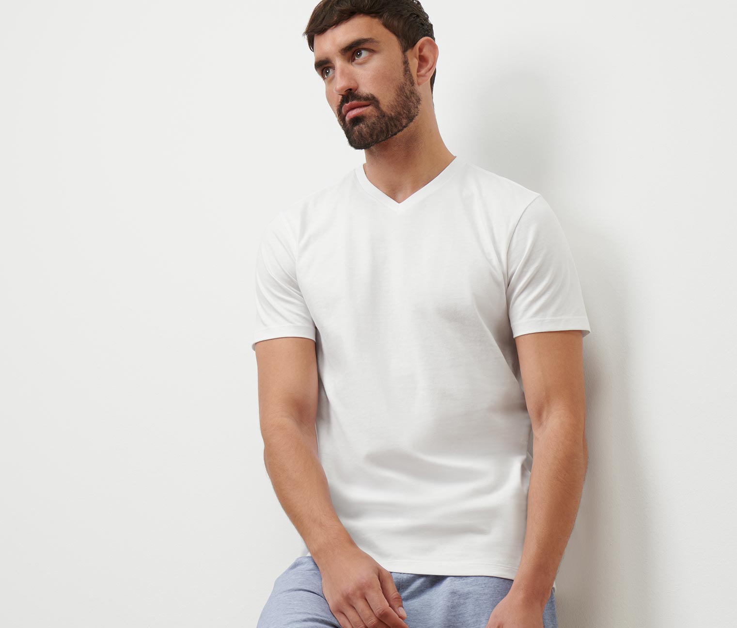 Thumbnail - Tchibo - 2 T-Shirts mit V-Ausschnitt - Herren - Gr. L - weiß