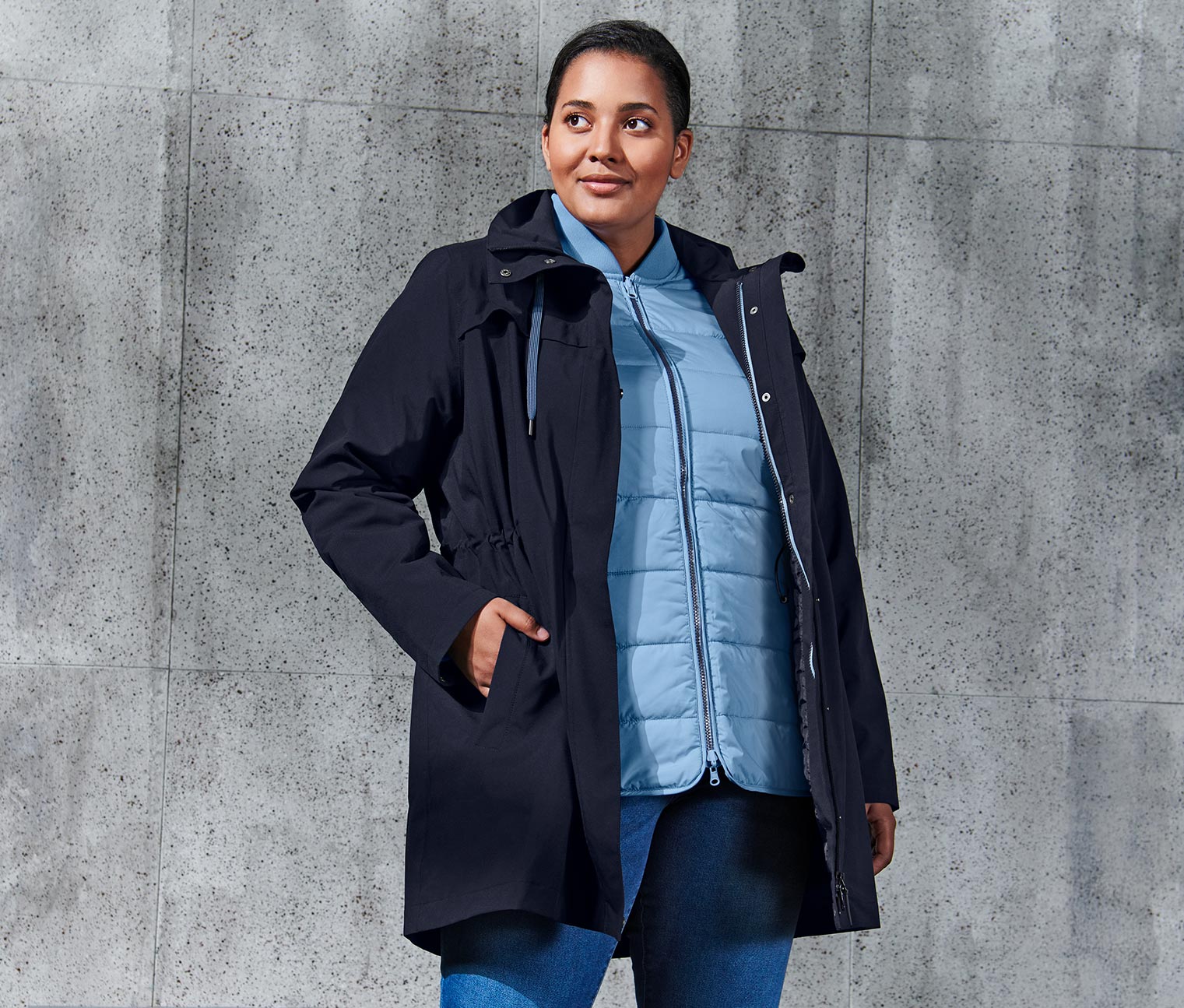 Thumbnail - Tchibo - 3-in-1-Outdoormantel - Damen - Gr. 38 - dunkelblau