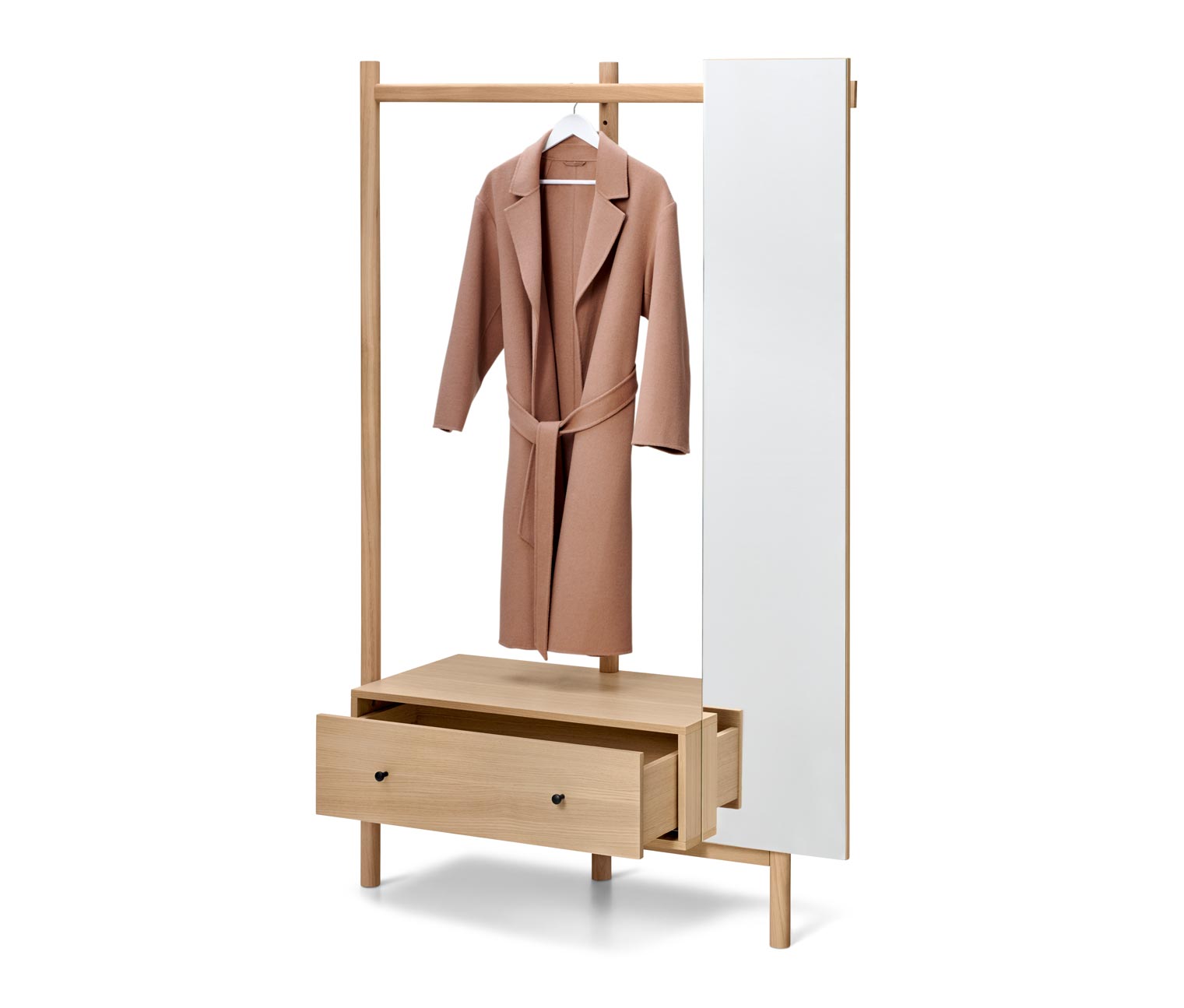 Thumbnail - Tchibo - Garderobe mit Spiegel - 116x45,5x180cm - schwarz - Eichenholz / Holz / Echtholzfurnier