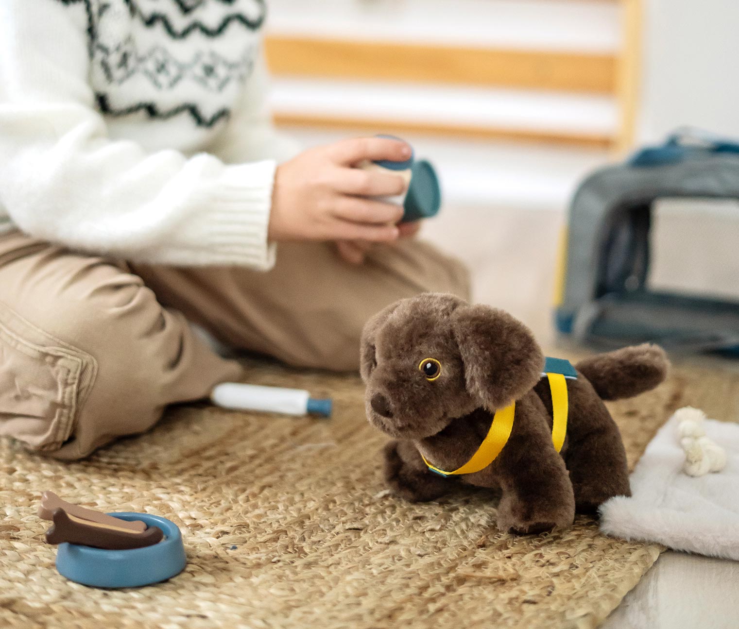 Thumbnail - small foot Hund mit Tasche und Pflege-Set - mehrfarbig
