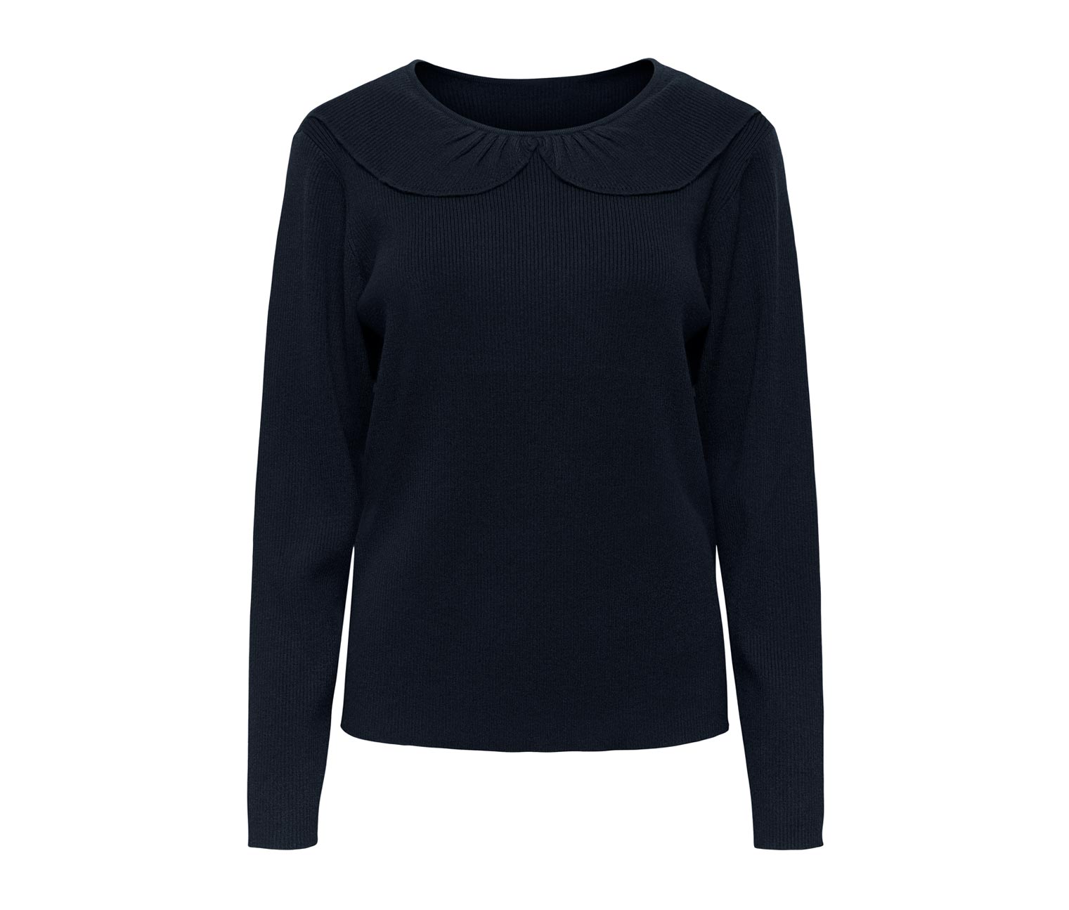 Thumbnail - Tchibo - Feinstrick-Pullover mit Kragen - Damen - Gr. XS - dunkelblau