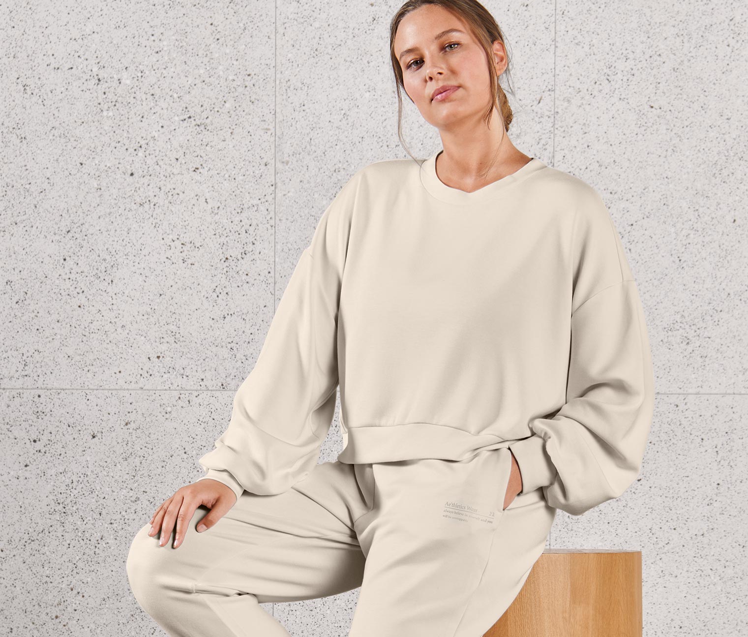 Thumbnail - Tchibo - Extraweicher Sweatpullover - Damen - Gr. L - offwhite