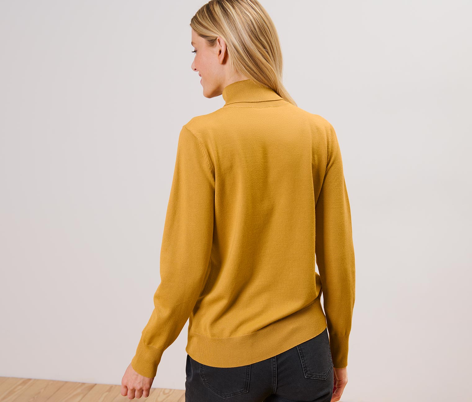 Thumbnail - Tchibo - Feinstrick-Rollkragenpullover - Damen - Gr. XXL - senfgelb