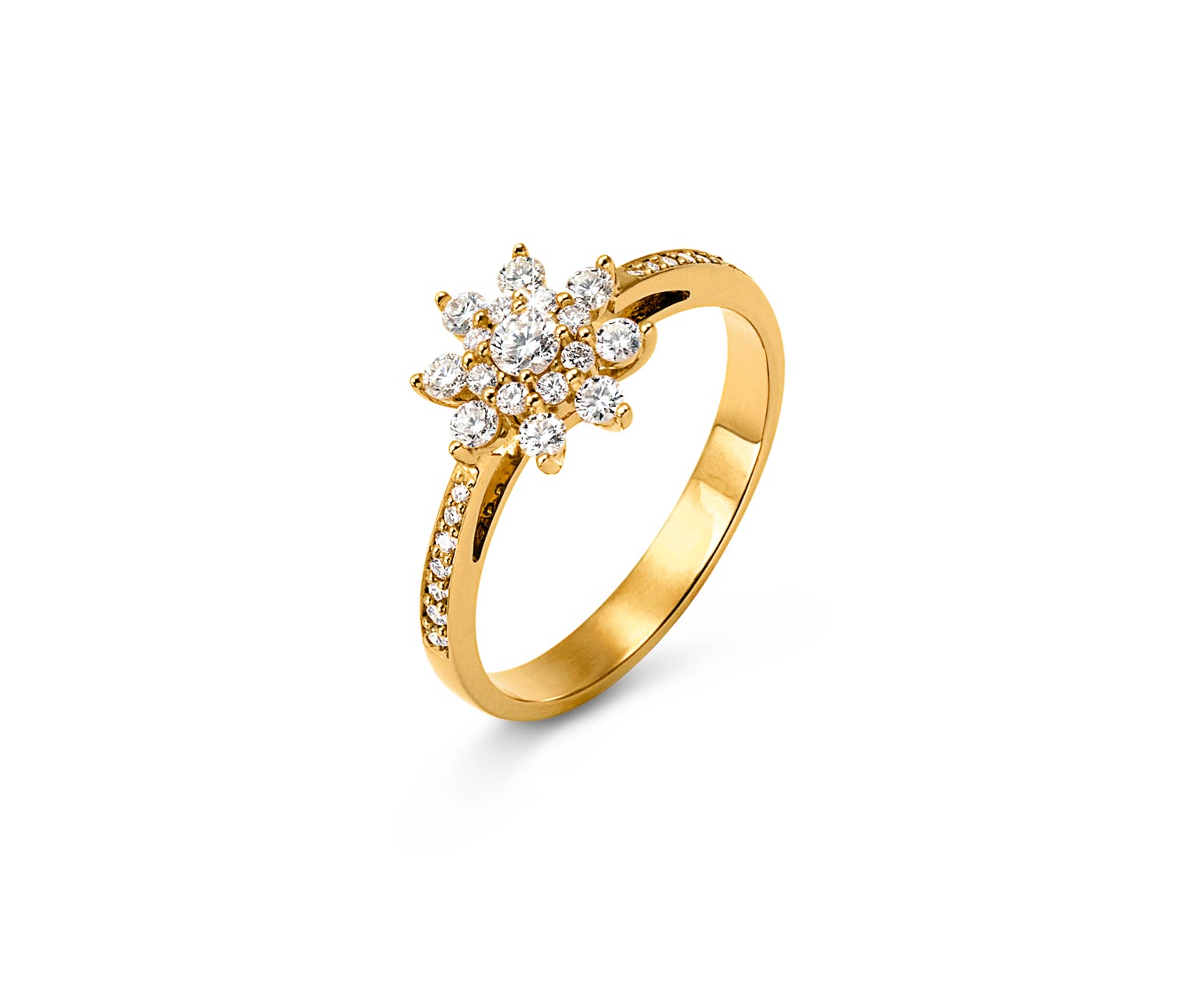 Thumbnail - Tchibo - 585 Gold-Ring mit 31 Brillanten - Gr. 18 - gold