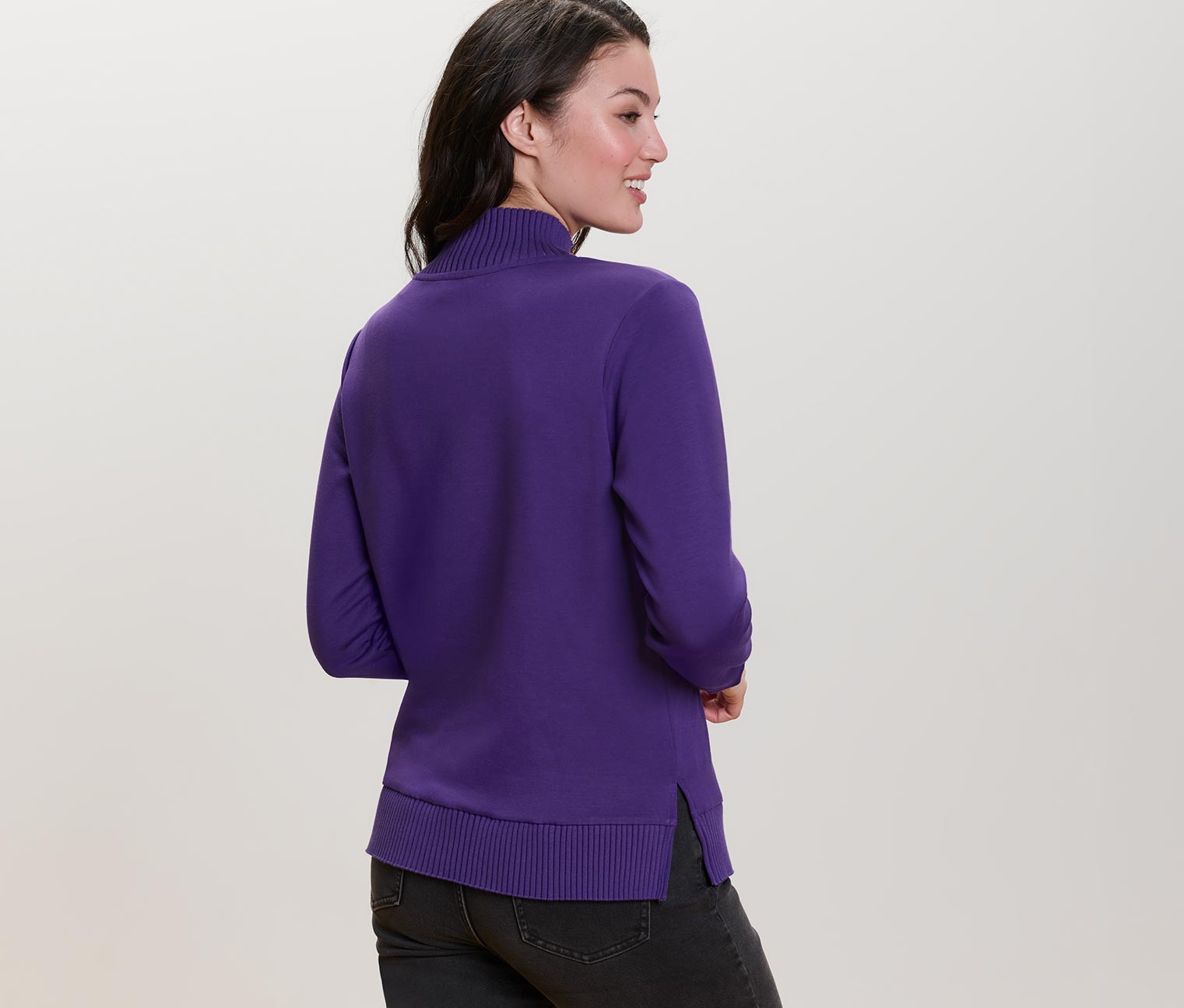 Thumbnail - Tchibo - Sweatshirt mit Stehkragen - Damen - Gr. L - lila