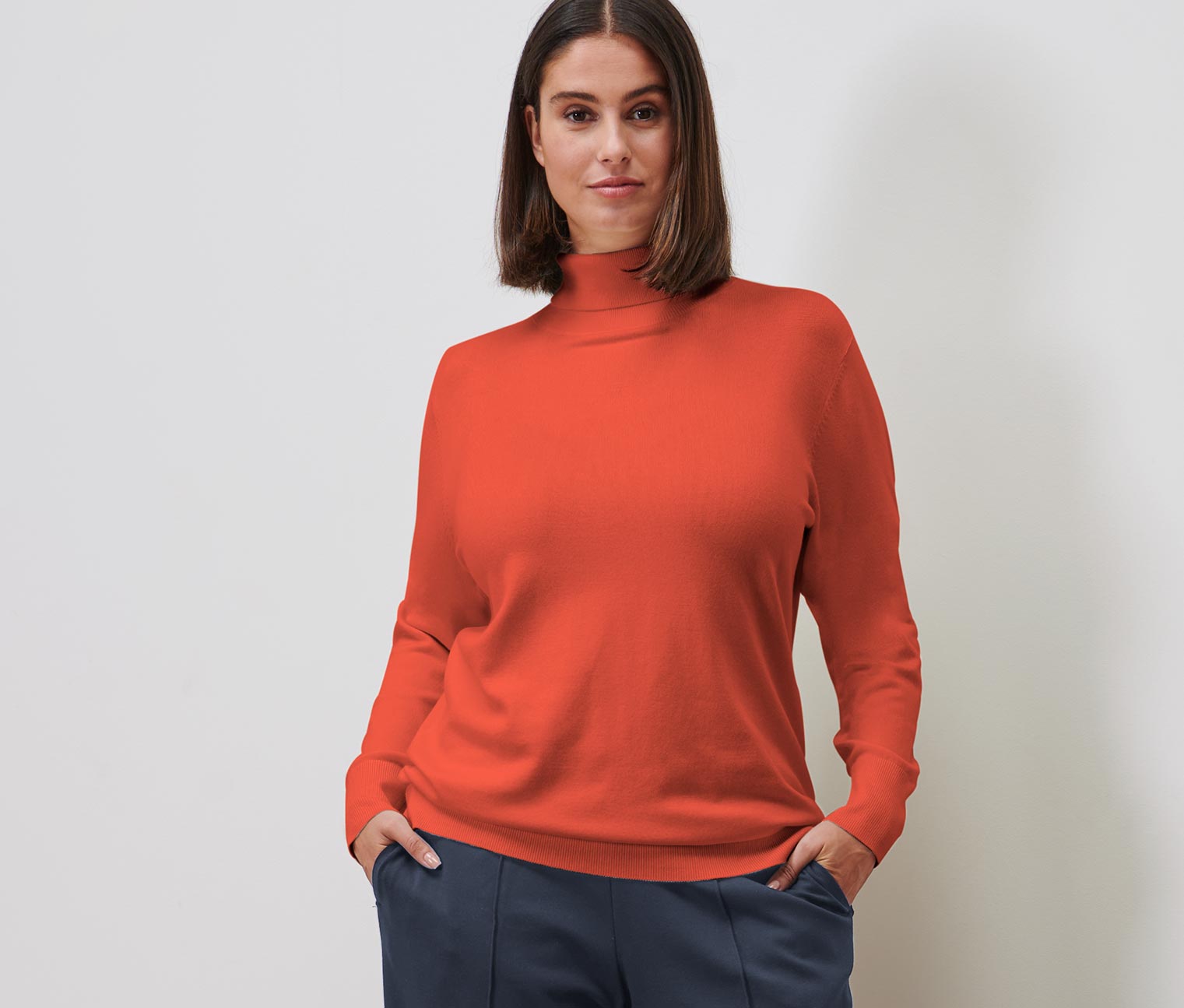 Thumbnail - Tchibo - Feinstrick-Rollkragenpullover - Damen - Gr. XXL - rostrot