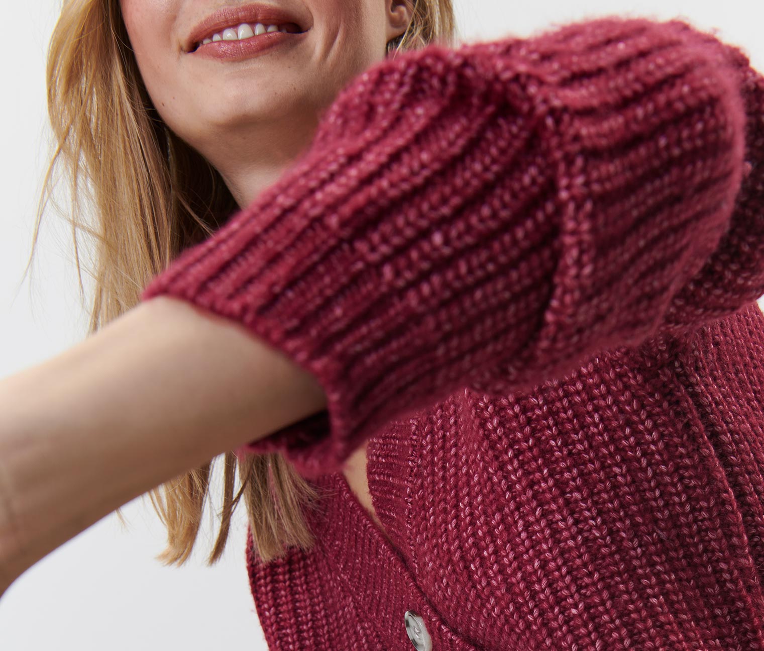 Thumbnail - Tchibo - Grobstrick-Cardigan - Damen - Gr. XS - rot