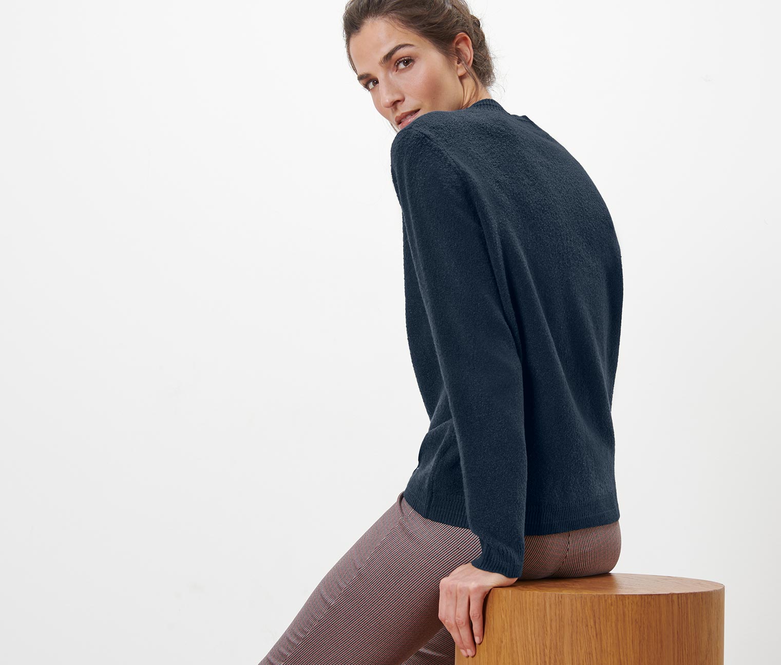 Thumbnail - Tchibo - Strickpullover in Boucléoptik - Damen - Gr. S - dunkelblau